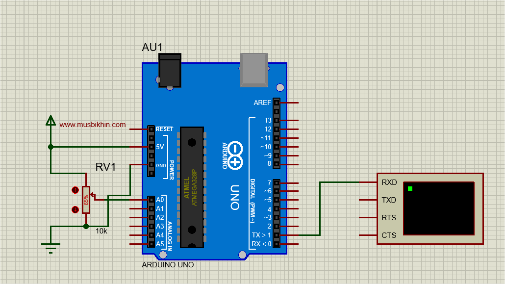 simulasi proteus komunikasi arduino dengan arduino